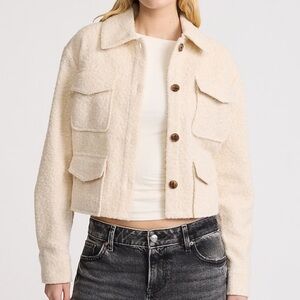 Express Boucle Four Pocket Cropped Jacket